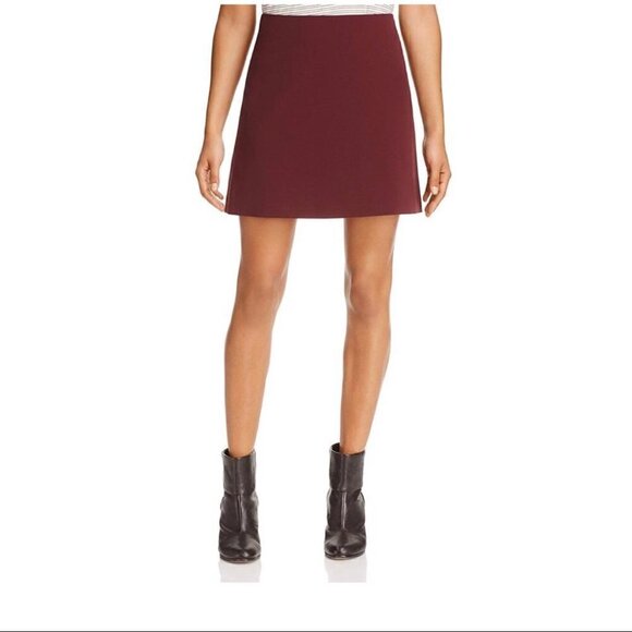 Dylan Gray A-Line Crepe Mini Skirt | Burgundy | Size 12 | NWT $148 - Picture 2 of 11